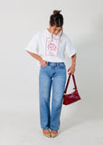 Pistola - Lexi Mid Rise Bowed Straight Jean - Starstudded
