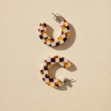 NAT + NOOR - Ray Hoop Earrings - Checkered